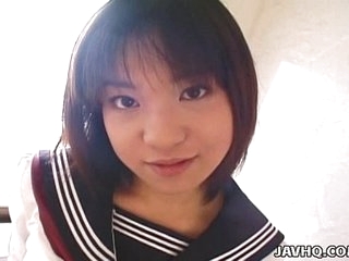 Pretty Japanese schoolgirl cumfaced satiated